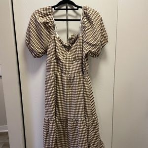 Checkered Brown Dress
